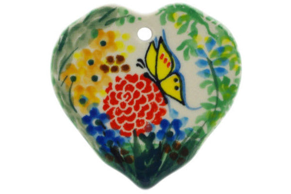 2" Ornament Heart Ceramika Artystyczna UNIKAT H1694K