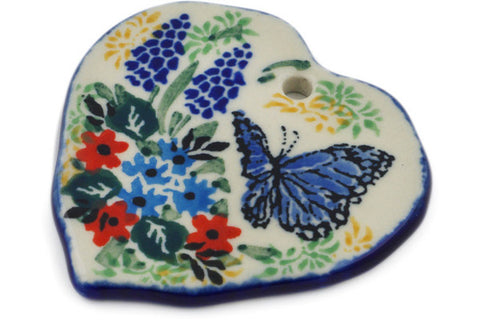 2" Ornament Heart Ceramika Artystyczna UNIKAT H1709K