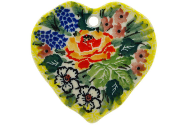 2" Ornament Heart Ceramika Artystyczna UNIKAT H1718K