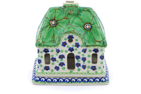 5" House Shaped Candle Holder Ceramika Artystyczna UNIKAT H2631I