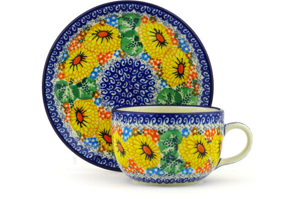 9 oz Cup with Saucer Ceramika Artystyczna UNIKAT H4106F