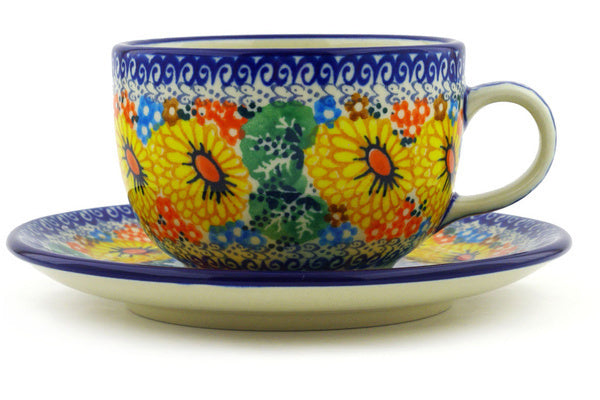 9 oz Cup with Saucer Ceramika Artystyczna UNIKAT H4106F