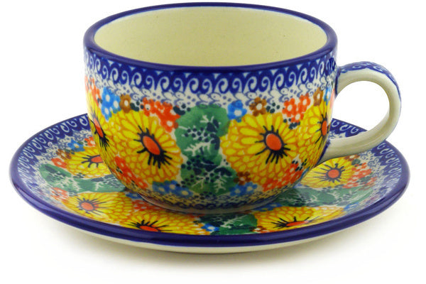 9 oz Cup with Saucer Ceramika Artystyczna UNIKAT H4106F