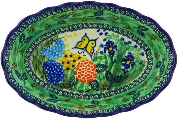 9" Oval Bowl Ceramika Artystyczna UNIKAT H4396G