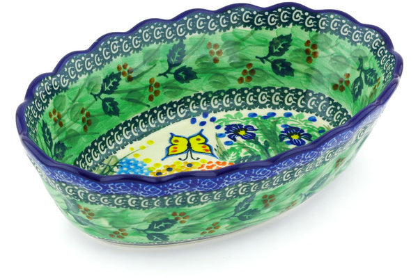 9" Oval Bowl Ceramika Artystyczna UNIKAT H4396G