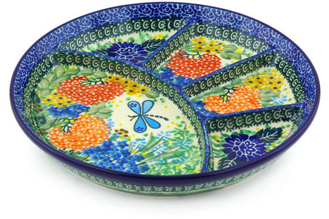 9" Divided Dish Ceramika Artystyczna UNIKAT H4587G