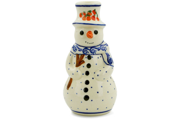 6" Snowman Candle Holder Zaklady Ceramiczne H4589J