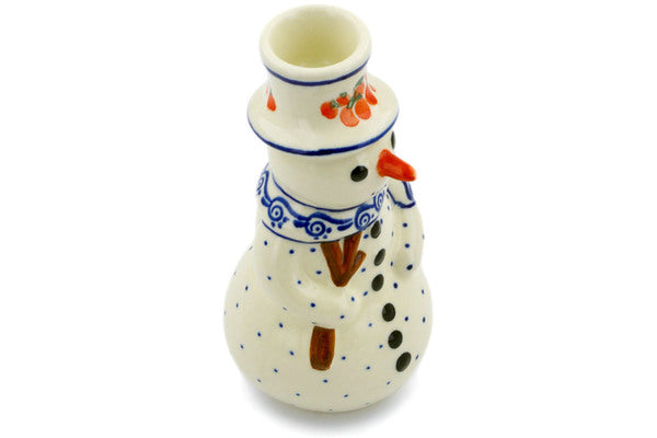 6" Snowman Candle Holder Zaklady Ceramiczne H4589J