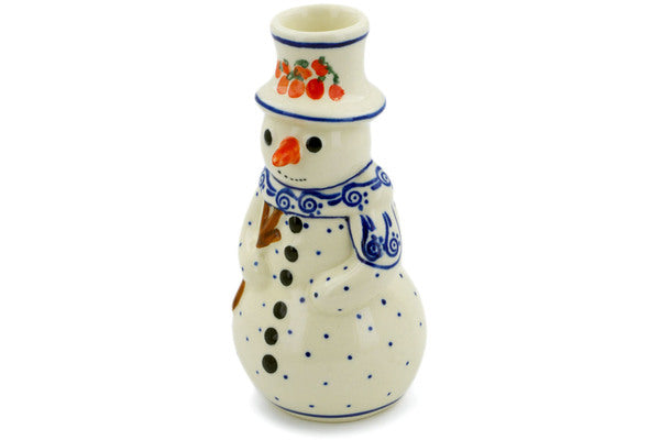 6" Snowman Candle Holder Zaklady Ceramiczne H4589J