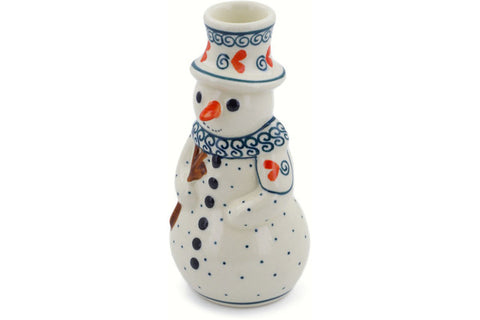 6" Snowman Candle Holder Zaklady Ceramiczne H4590J