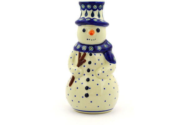 6" Snowman Candle Holder Zaklady Ceramiczne H5391D