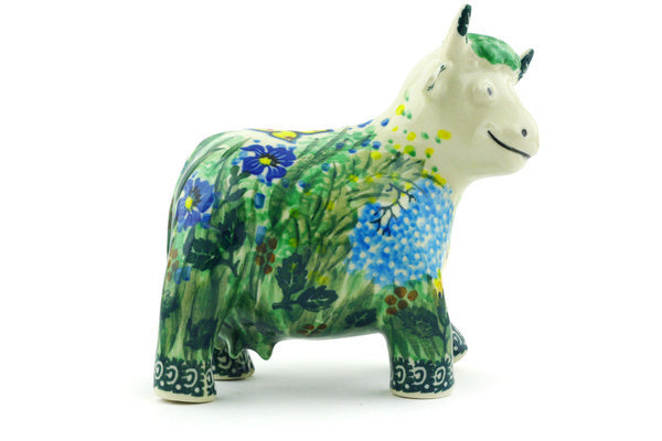 5" Cow Figurine Ceramika Artystyczna UNIKAT H6336G