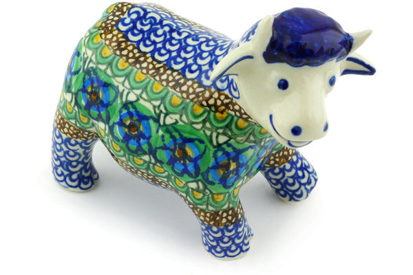 5" Cow Figurine Ceramika Artystyczna UNIKAT H6356G