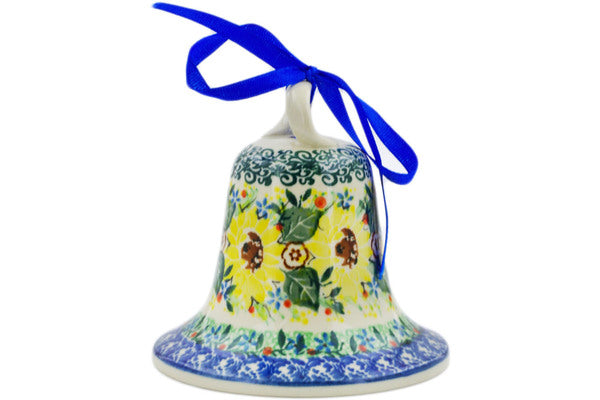 4" Bell Ornament Ceramika Artystyczna UNIKAT H7316J