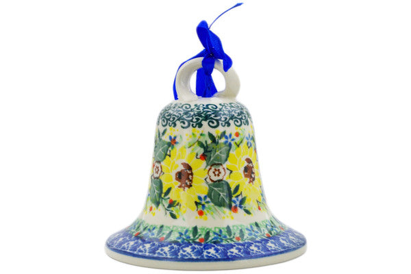 4" Bell Ornament Ceramika Artystyczna UNIKAT H7316J