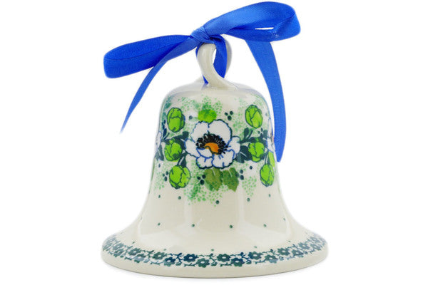 4" Bell Ornament Ceramika Artystyczna UNIKAT H7318J