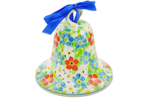 4" Bell Ornament Ceramika Artystyczna UNIKAT H7323J