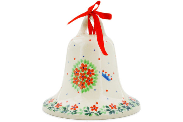 4" Bell Ornament Ceramika Artystyczna UNIKAT H7326J