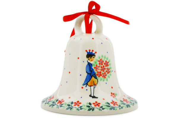 4" Bell Ornament Ceramika Artystyczna UNIKAT H7326J