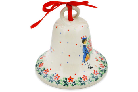 4" Bell Ornament Ceramika Artystyczna UNIKAT H7326J