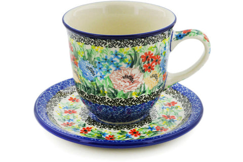 10 oz Cup with Saucer Ceramika Artystyczna UNIKAT H8337J