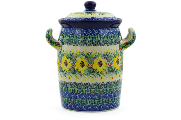 9" Jar with Lid and Handles Ceramika Artystyczna UNIKAT H8547J