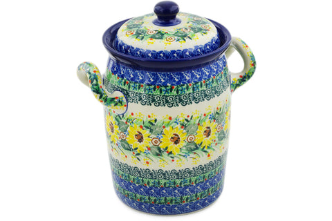 9" Jar with Lid and Handles Ceramika Artystyczna UNIKAT H8547J