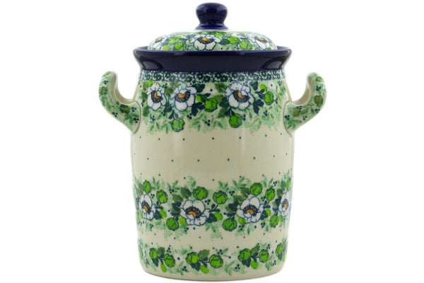 9" Jar with Lid and Handles Ceramika Artystyczna UNIKAT H8549J