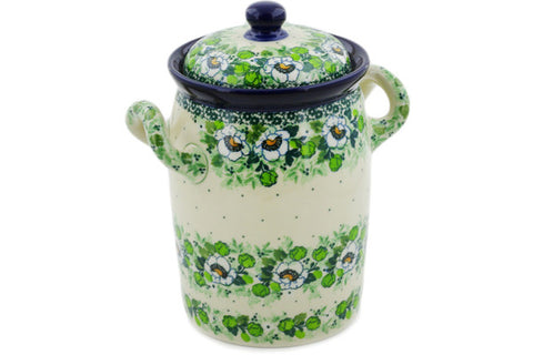 9" Jar with Lid and Handles Ceramika Artystyczna UNIKAT H8549J