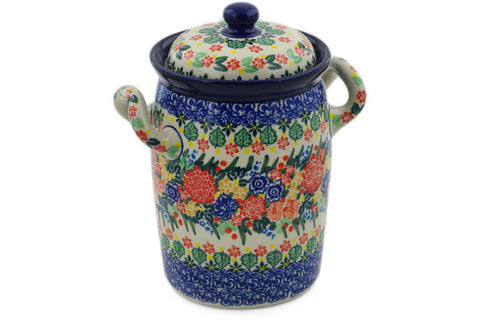 9" Jar with Lid and Handles Ceramika Artystyczna UNIKAT H8559J