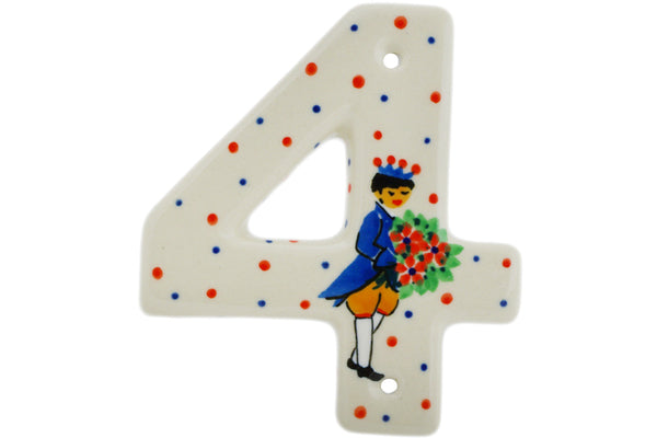 4" Hanging Number Ceramika Artystyczna UNIKAT H8897J