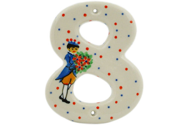 4" Hanging Number Ceramika Artystyczna UNIKAT H8969J